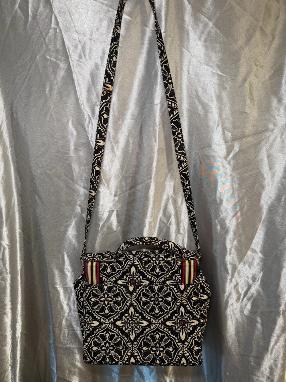 Vera Bradley Julia Convertible Satchel Crossbody Bag Retired Barcelona Pattern